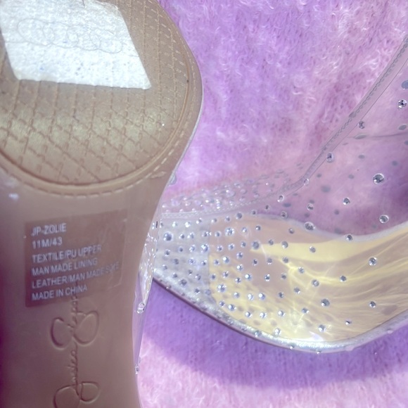 Jessica Simpson sparkly see-through leather high heel boots - Picture 4 of 7